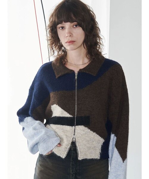 VEQUM】JACQUARD PATTERN KNIT｜エモダの通販｜&mall（アンド