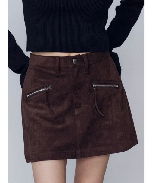 フェイクスエードミニスカート