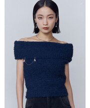 カールシャギーパールニットタンクトップ