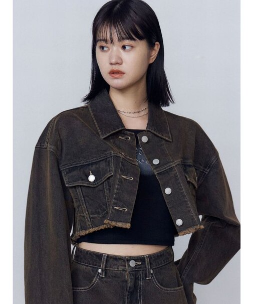 ショートデニムブルゾン
