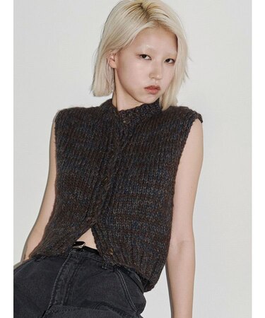 【VEQUM】HAND MIX KNIT VEST