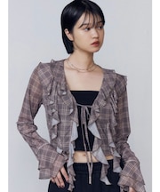 ラッフルハングクロップドブラウス