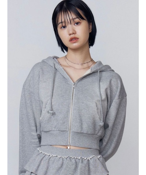 シェービングショートジップフーディ