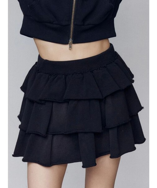 スウェットティアードミニスカート