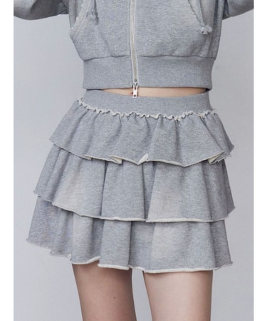 スウェットティアードミニスカート