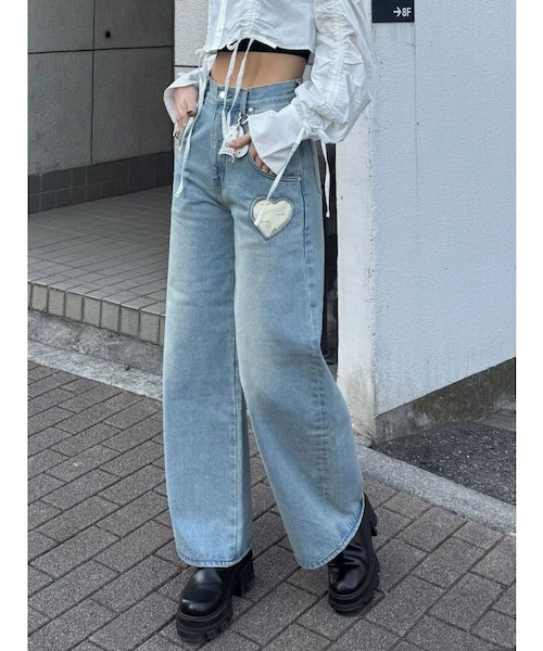 EMODA ハートルーズジーンズ 15周年 ブラック Sサイズ EMODA ハートルーズジーンズ 15周年 ブラック Sサイズ EMODA 15周年