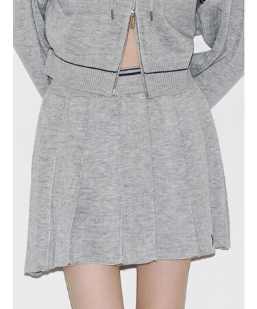 プリーツニットミニスカート