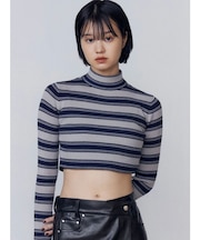 ハイネッククロップニット