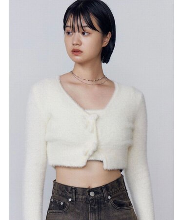 シャギーコンパクトリボンツインセット