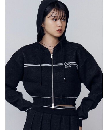 ラインニットフーディー