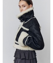 ショートフェイクムートンブルゾン