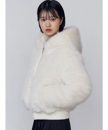 フードフェイクファーブルゾン