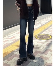 スリーレスアップハイウエストフレアパギンス