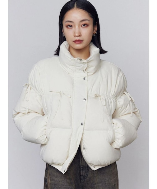 リボンパッファーダウンブルゾン