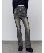 リボンハイウエストフレアパギンス