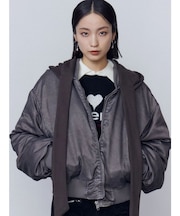 スカーフフーディナイロンブルゾン