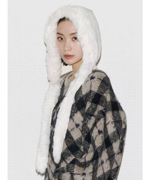 ツートーンシャギーニットキャップ