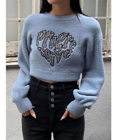 クレーピングパッチシャギーニット