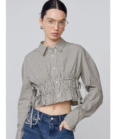 サイドリボンストリングシャツ