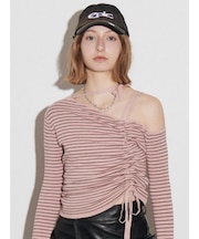 アシンメトリーチョーカーギャザーニット