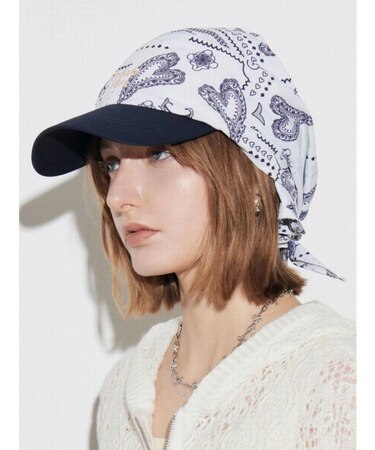 2トーンスカーフキャップ