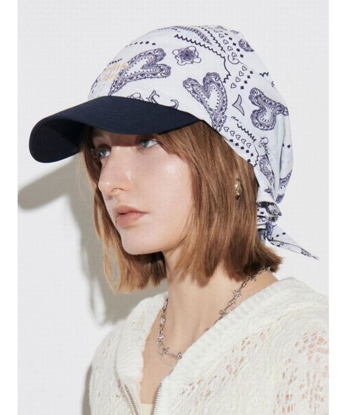 2トーンスカーフキャップ