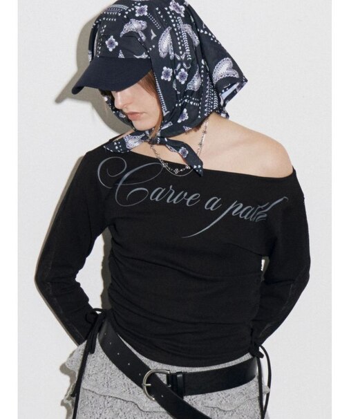 ワイドネックサイドストリングトップス