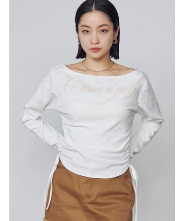 ワイドネックサイドストリングトップス