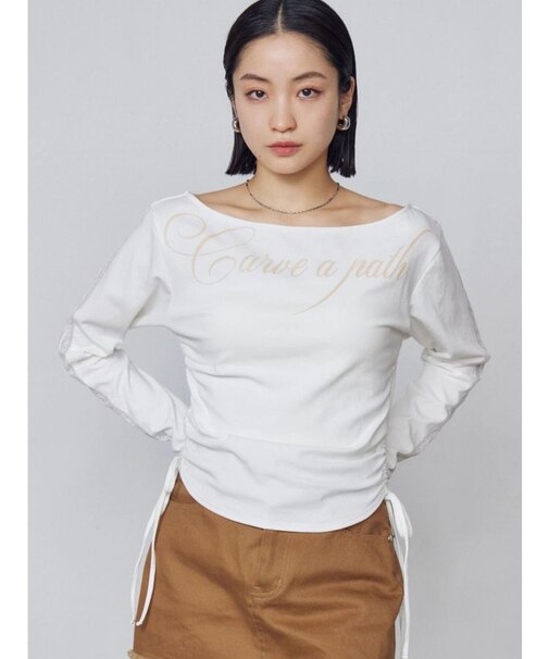 ワイドネックサイドストリングトップス