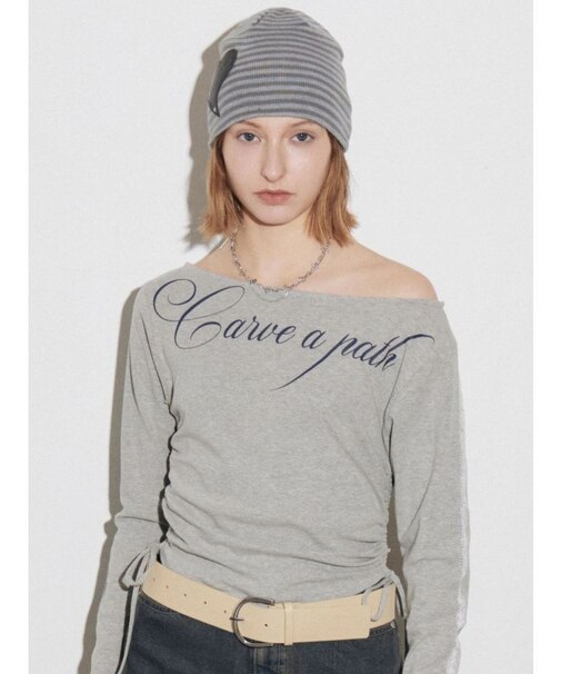 ワイドネックサイドストリングトップス