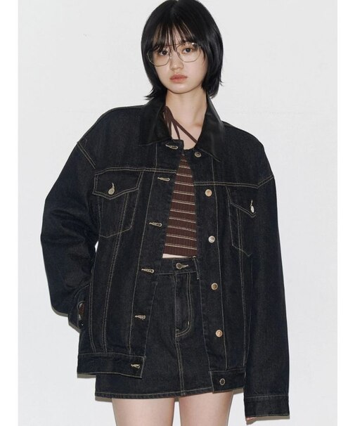 ワイドオーバーデニムブルゾン