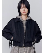 バックレースアップショートブルゾン