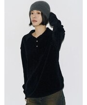【VEQUM】VELOUR TEXTURE KNIT POLO