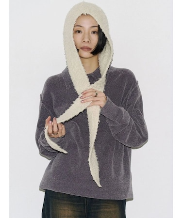 【VEQUM】VELOUR TEXTURE KNIT POLO