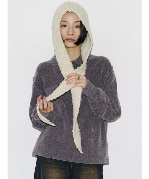 【VEQUM】VELOUR TEXTURE KNIT POLO