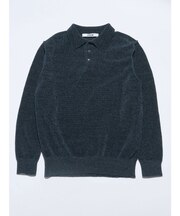 【VEQUM】VELOUR TEXTURE KNIT POLO