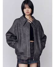 フェイクレザーオーバーブルゾン