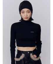 ハイネッククロップニット