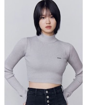 ハイネッククロップニット