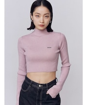 ハイネッククロップニット