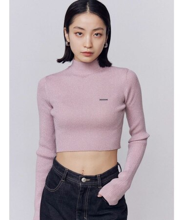 ハイネッククロップニット