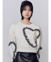 ギャザーハートニット