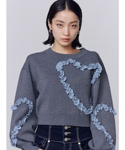 ギャザーハートニット