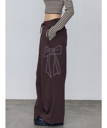 リボングラフィックスウェットパンツ