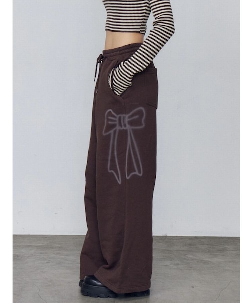 リボングラフィックスウェットパンツ