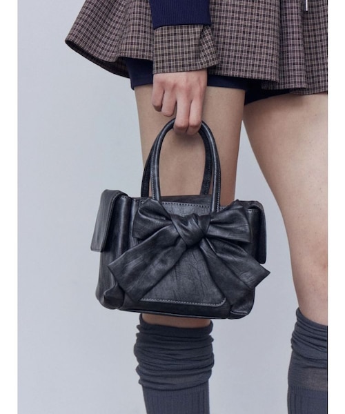 ボックスリボンバッグ ピンク かわいい リボン スクエアのボックスバッグ 2Wayバッグ | Baginning