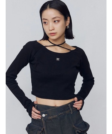 2WAYストリングリブトップス