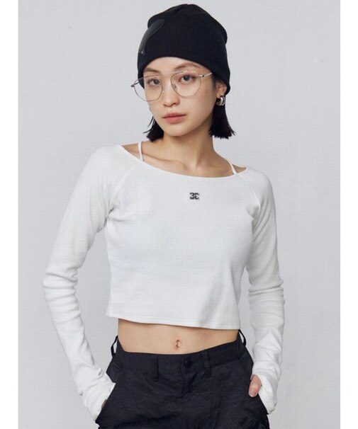 2WAYストリングリブトップス