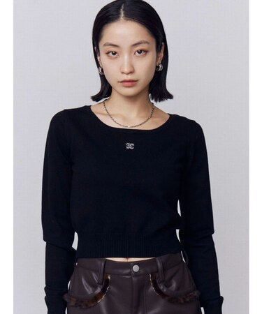 プレートクロップニット