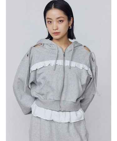 カットアウトリボンフーディ